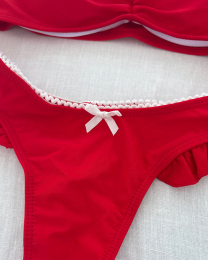 Red Strapless Bikini Set