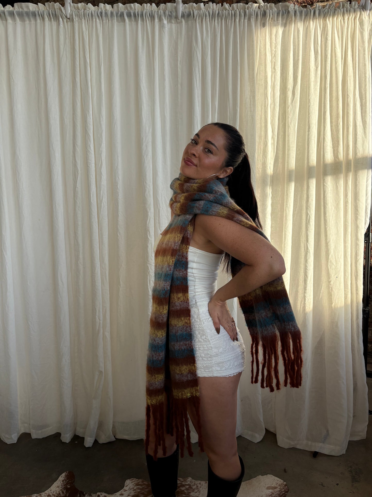 Cuddle Up Striped Scarf