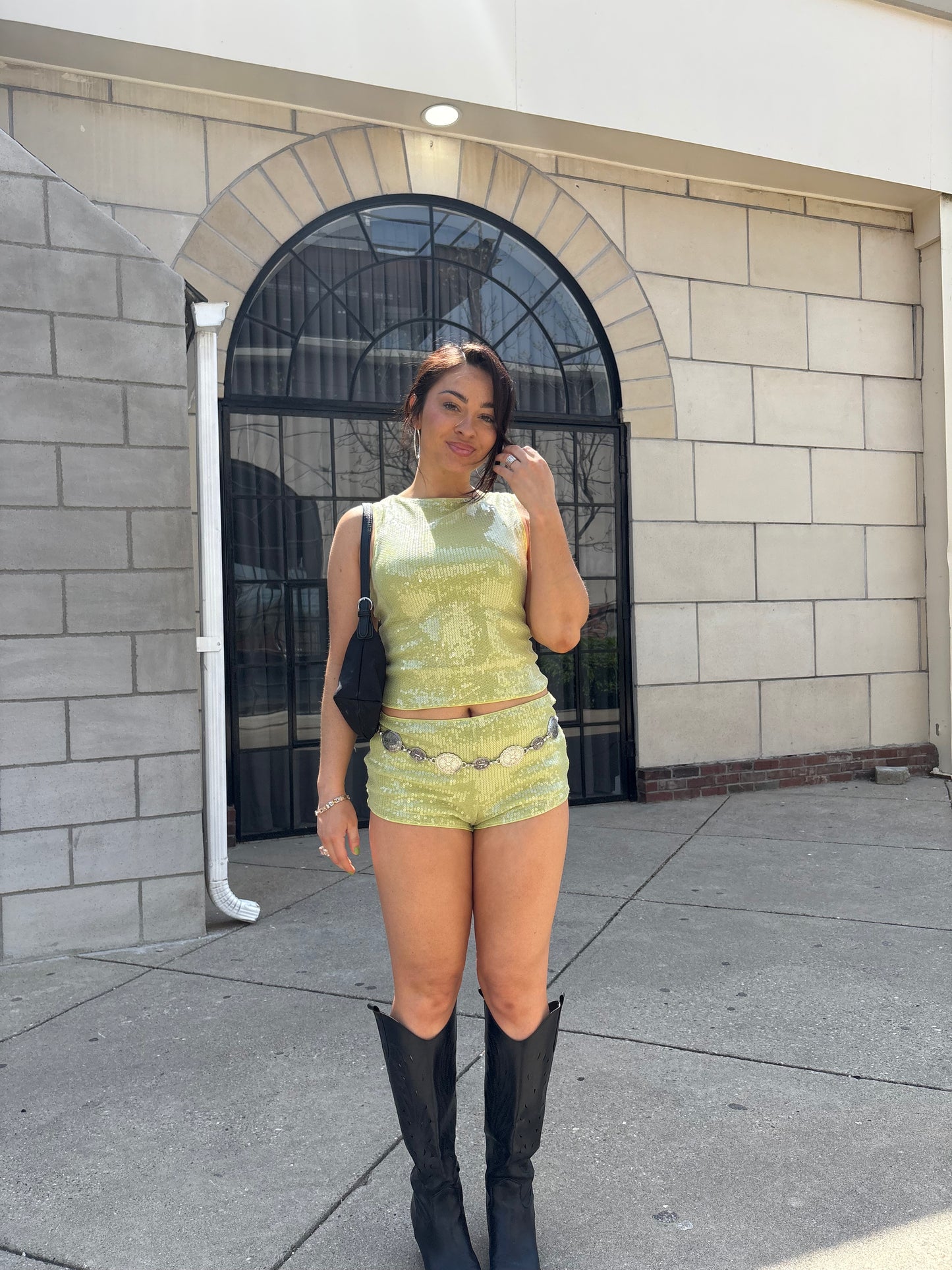 European Summer Sequin Micro Shorts