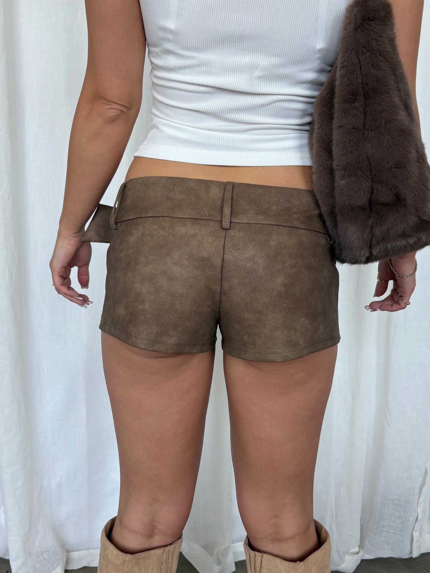Bad Habit Faux Leather Shorts