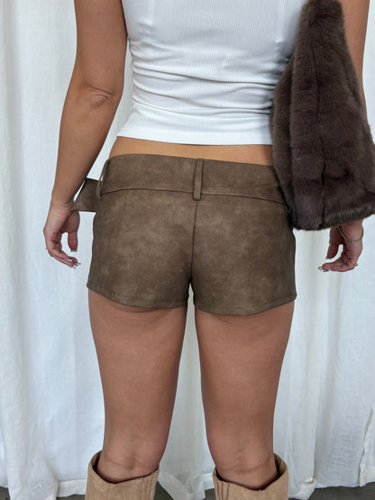 Bad Habit Faux Leather Shorts