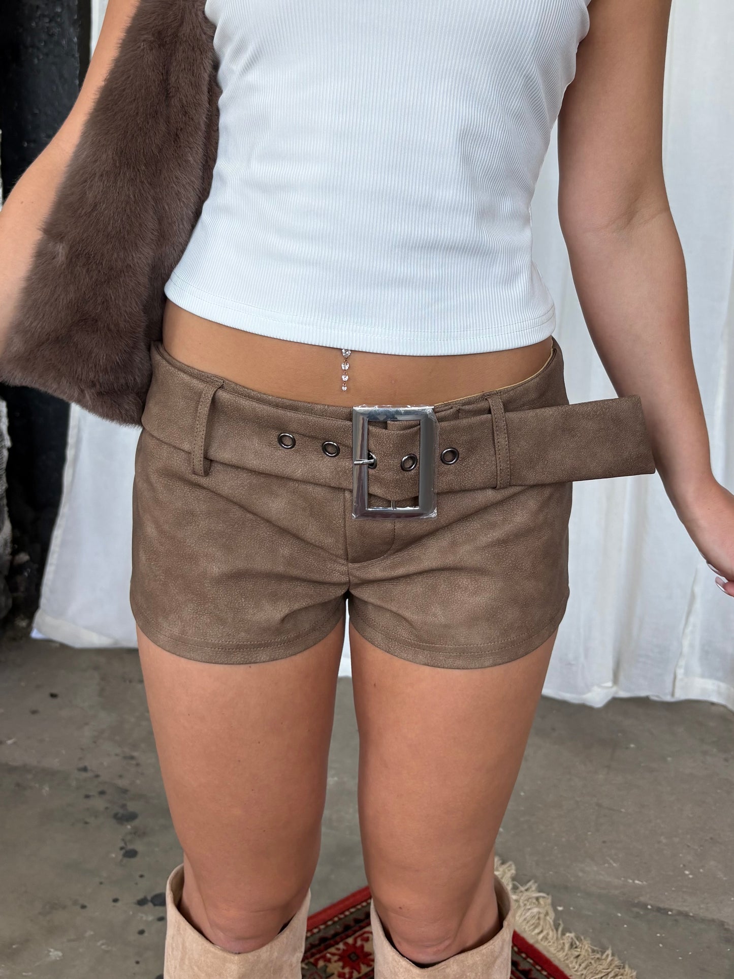 Bad Habit Faux Leather Shorts