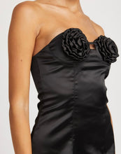 Load image into Gallery viewer, Until Midnight Rosette Bust Mini Dress