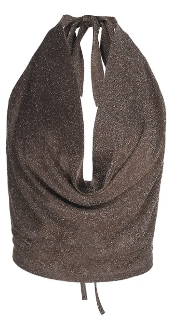 That Me Espresso Sparkle Halter Top